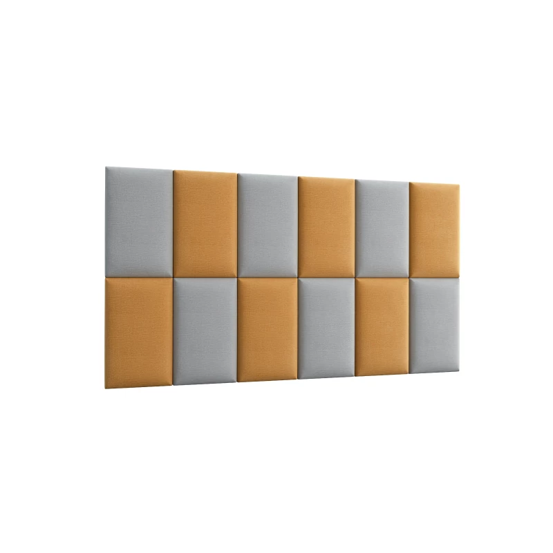Set čalúnených panelov 180x100 VALERIO - horčicový / svetlo šedý