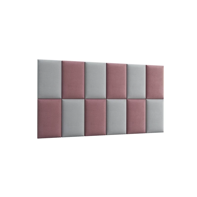 Set čalúnených panelov 180x100 VALERIO - ružový / svetlo šedý
