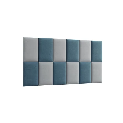 Set čalúnených panelov 180x100 VALERIO - svetlo modrý / svetlo šedý
