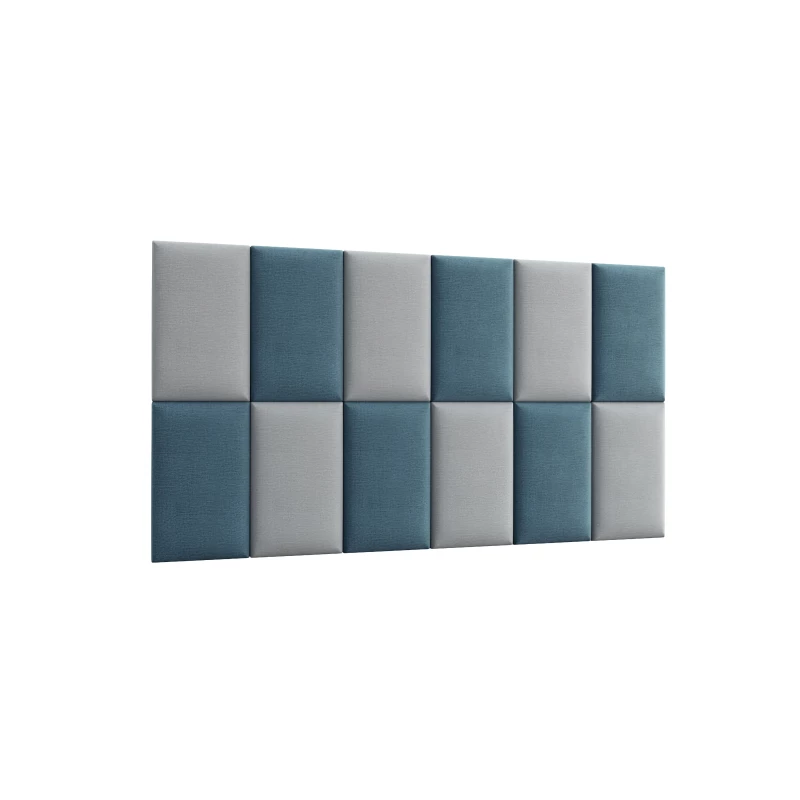 Set čalúnených panelov 180x100 VALERIO - svetlo modrý / svetlo šedý