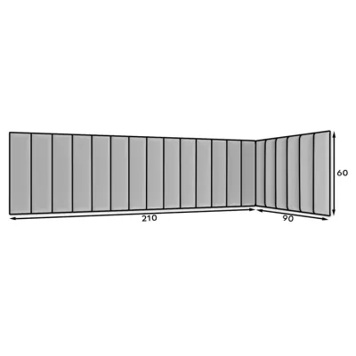 Set čalúnených panelov 210x90x60 VALERIO - modrý