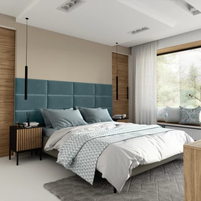 Set čalúnených panelov 240x90 VALERIO - svetlo modrý