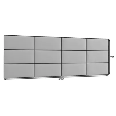 Set čalúnených panelov 240x90 VALERIO - svetlo modrý
