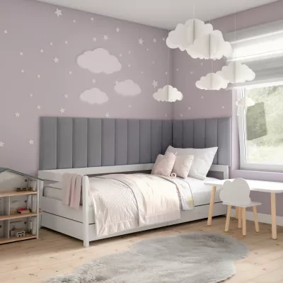 Set čalúnených nástenných panelov 300x60 VALERIO - svetlo šedý