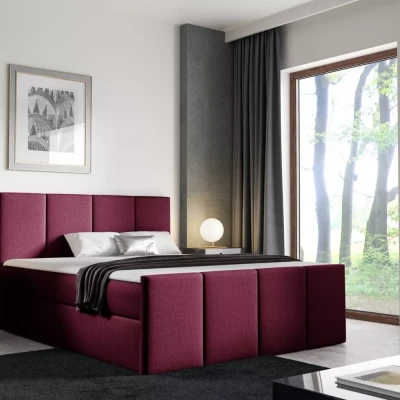 Posteľ s matracom a roštom LOLA - 200x220, červená 2 + topper ZADARMO