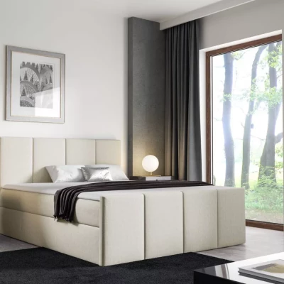 Posteľ s matracom a roštom LOLA - 200x220, béžová 2 + topper ZADARMO