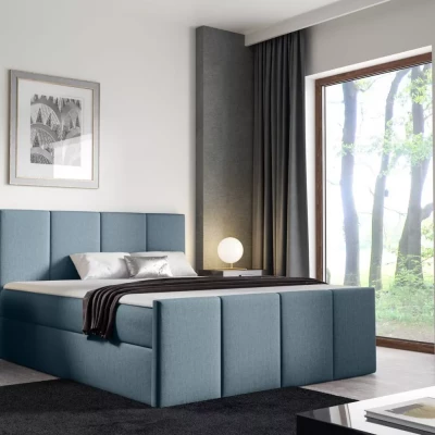 Posteľ s matracom a roštom LOLA - 200x220, modrá 2 + topper ZADARMO