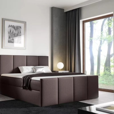 Posteľ s matracom a roštom LOLA - 200x220, hnedá + topper ZADARMO