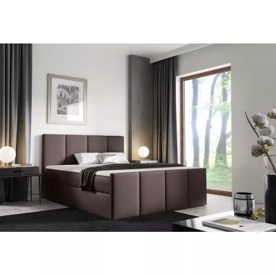 Posteľ s matracom a roštom LOLA - 200x220, hnedá + topper ZADARMO