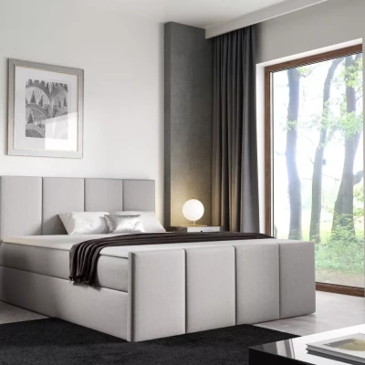 Posteľ s matracom a roštom LOLA - 200x220, béžová 1+ topper ZADARMO