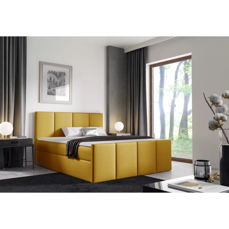 Posteľ s matracom a roštom LOLA - 200x220, žltá 1 + topper ZADARMO
