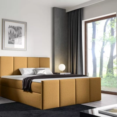 Posteľ s matracom a roštom LOLA - 200x220, žltá 2 + topper ZADARMO