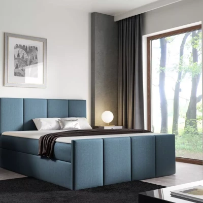 Posteľ s matracom a roštom LOLA - 180x220, modrá 3 + topper ZADARMO