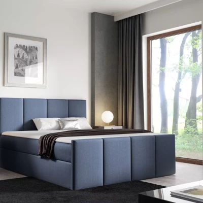 Posteľ s matracom a roštom LOLA - 180x220, šedomodrá 1 + topper ZADARMO