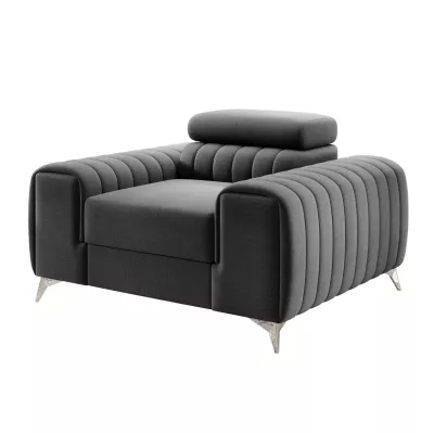 Kreslo do obývacej izby MELISENDE - tmavo šedé
