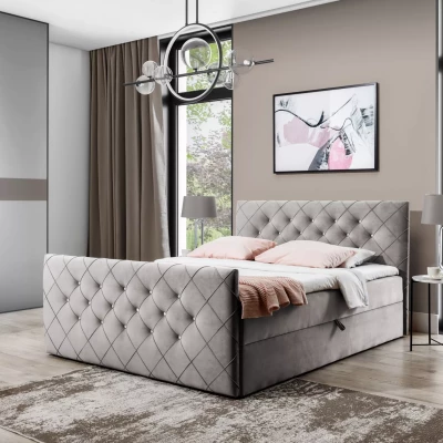 Boxspringová posteľ LENKA - 120x220, cappucino + topper ZADARMO