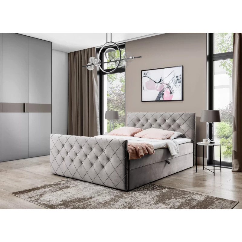 Boxspringová posteľ LENKA - 120x220, cappucino + topper ZADARMO