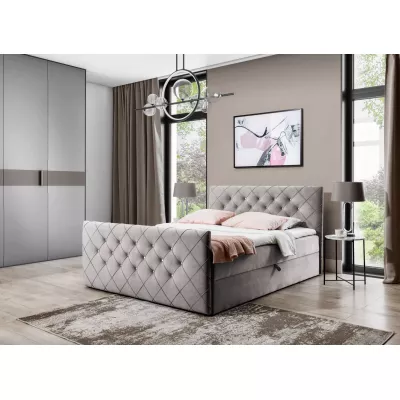 Boxspringová posteľ LENKA - 120x220, cappucino + topper ZADARMO