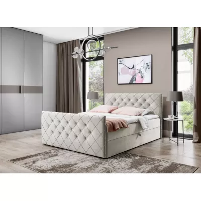 Boxspringová posteľ LENKA - 120x220, béžová + topper ZADARMO