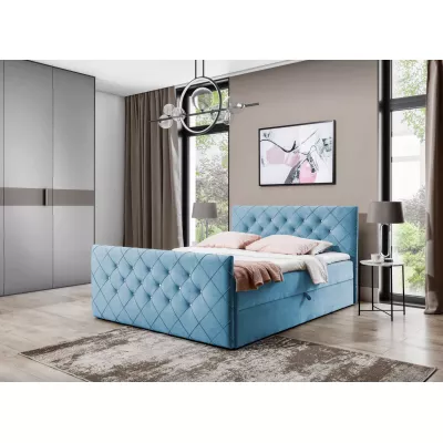 Boxspringová posteľ LENKA - 120x220, svetlo modrá + topper ZADARMO