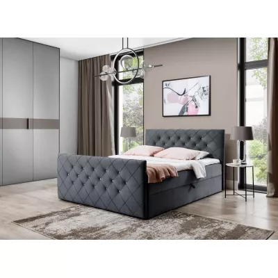 Boxspringová posteľ LENKA - 120x220, šedá + topper ZADARMO