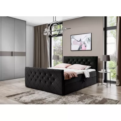 Boxspringová posteľ LENKA - 120x220, čierna + topper ZADARMO