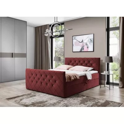Boxspringová posteľ LENKA - 120x220, bordová + topper ZADARMO