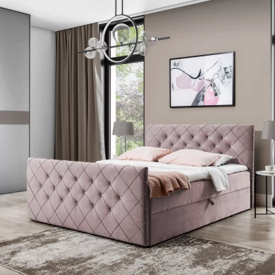 Boxspringová posteľ LENKA - 120x220, staroružová + topper ZADARMO