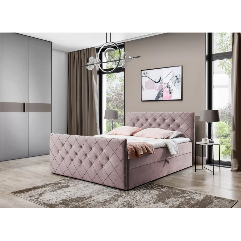 Boxspringová posteľ LENKA - 120x220, staroružová + topper ZADARMO