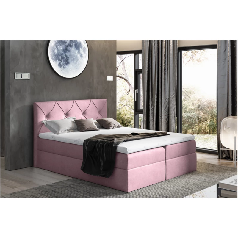 Elegantná kontinentálna posteľ 160x220 CARMEN - ružová 1+ topper ZADARMO