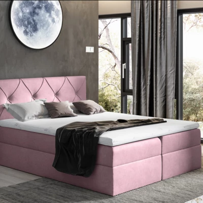 Elegantná kontinentálna posteľ 140x220 CARMEN - ružová 1+ topper ZADARMO