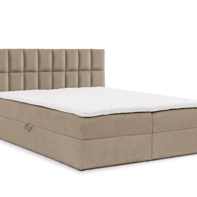 Manželská čalúnená posteľ 180x220 ALIBINA - šedá + topper