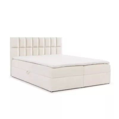 Manželská čalúnená posteľ 160x220 ALIBINA - smotanová + topper