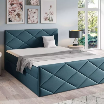 Posteľ s matracom a roštom HALKA - 160x220, modrá 3 + topper ZADARMO