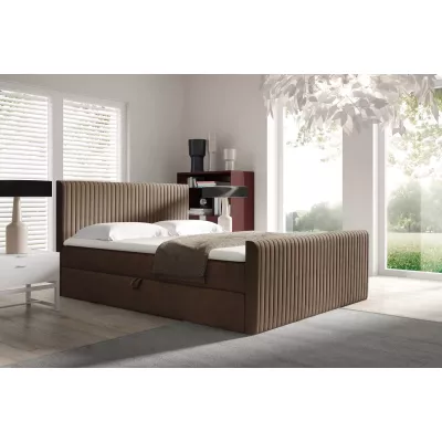 Kontinentálna posteľ 180x220 BINDY - hnedá + topper ZADARMO