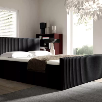 Kontinentálna posteľ 180x220 BINDY - čierna + topper ZADARMO