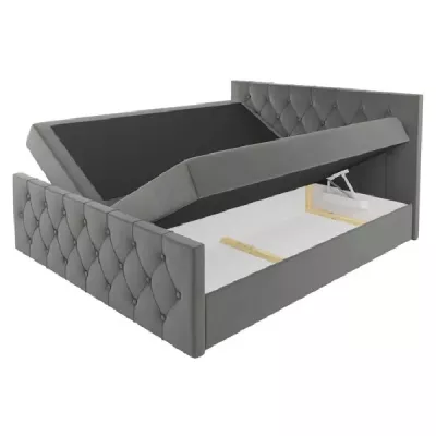 Čalúnená posteľ TIBOR LUX - 120x220, šedá + topper ZADARMO