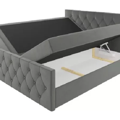Čalúnená posteľ TIBOR LUX - 120x220, žltá + topper ZADARMO