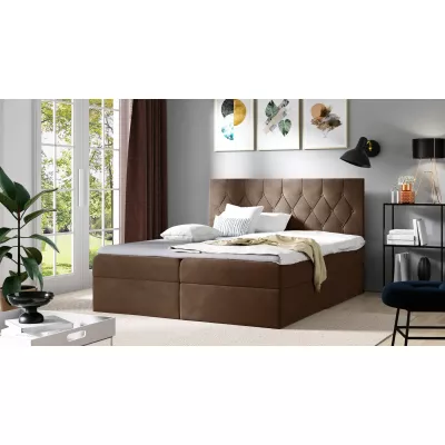 Posteľ boxspring TIBOR - 120x220, hnedá + topper ZADARMO