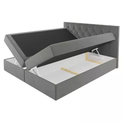 Posteľ boxspring TIBOR - 120x220, šedá + topper ZADARMO