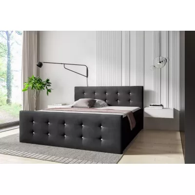 Posteľ SCARLETT - 120x220, čierna + topper ZADARMO