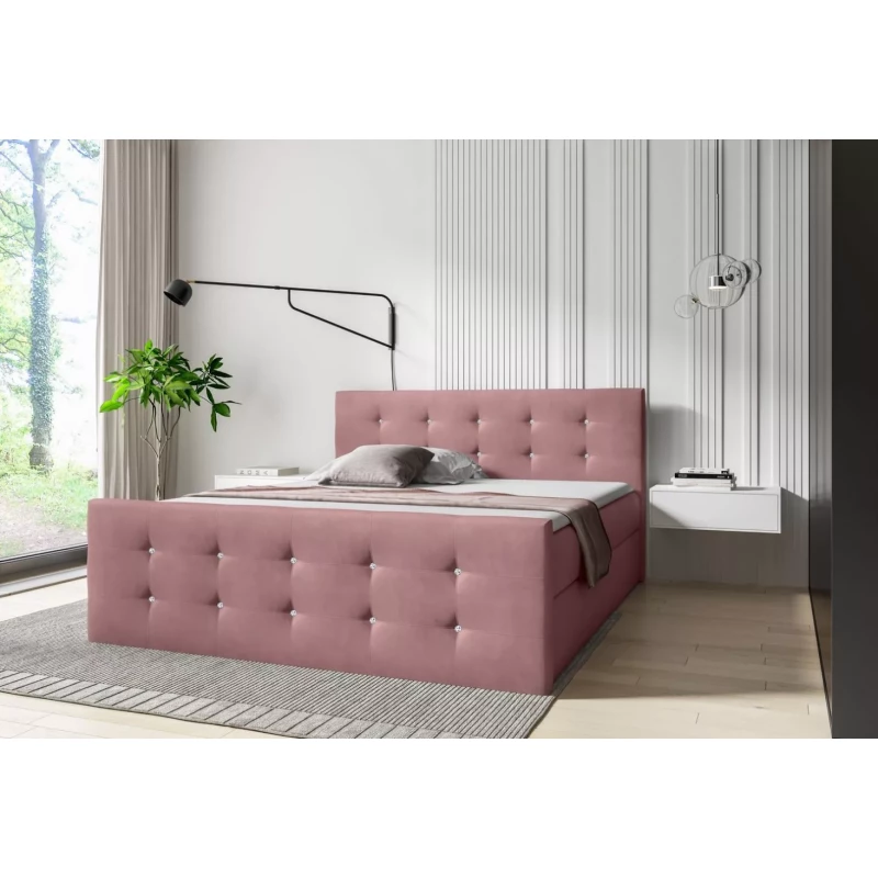 Posteľ SCARLETT - 120x220, ružová + topper ZADARMO