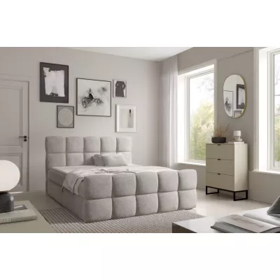 Kontinentálna posteľ 120x220 ISEMBARD - platinovo šedá + topper