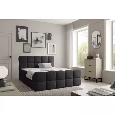 Kontinentálna posteľ 120x220 ISEMBARD - čierna + topper