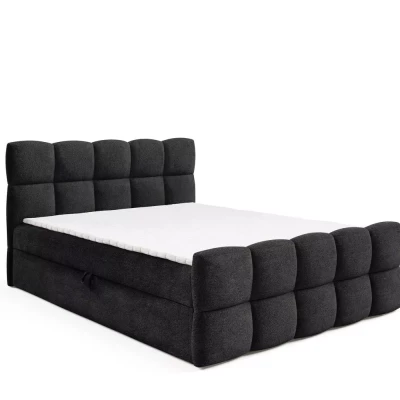 Kontinentálna posteľ 120x220 ISEMBARD - čierna + topper