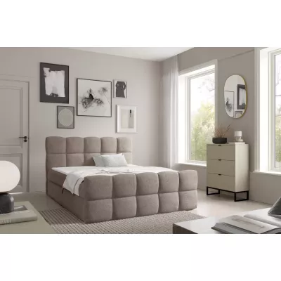 Kontinentálna posteľ 120x220 ISEMBARD - šedá + topper