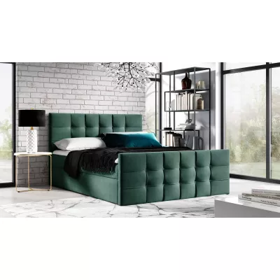 Čalúnená boxspringová posteľ IVANA 1 LUX - 120x220, zelená + topper ZADARMO