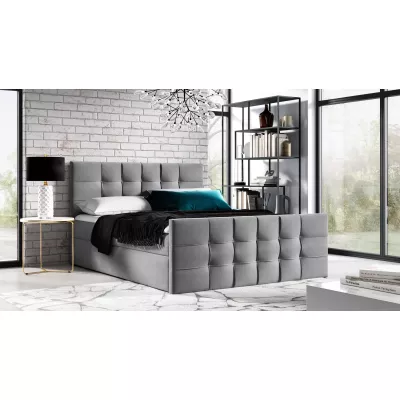Čalúnená boxspringová posteľ IVANA 1 LUX - 120x220, šedá + topper ZADARMO