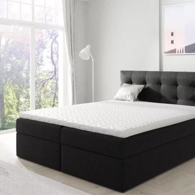 Čalúnená boxspringová posteľ 120x220 IVANA 1 - čierna + topper ZADARMO
