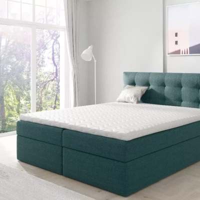 Čalúnená boxspringová posteľ 120x220 IVANA 1 - modrá + topper ZADARMO